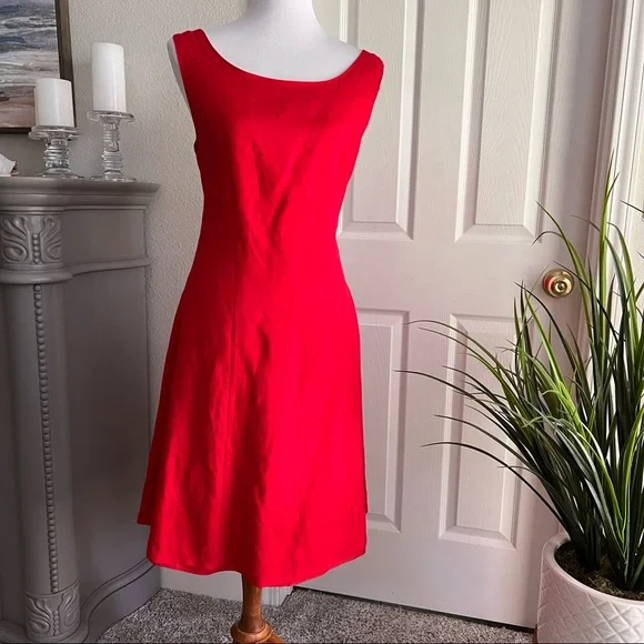 Dresses | Lennie For Nina Leonard Red Linen Blend Dress | Poshmark